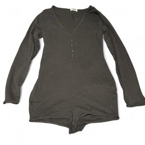 PINK black pointelle romper